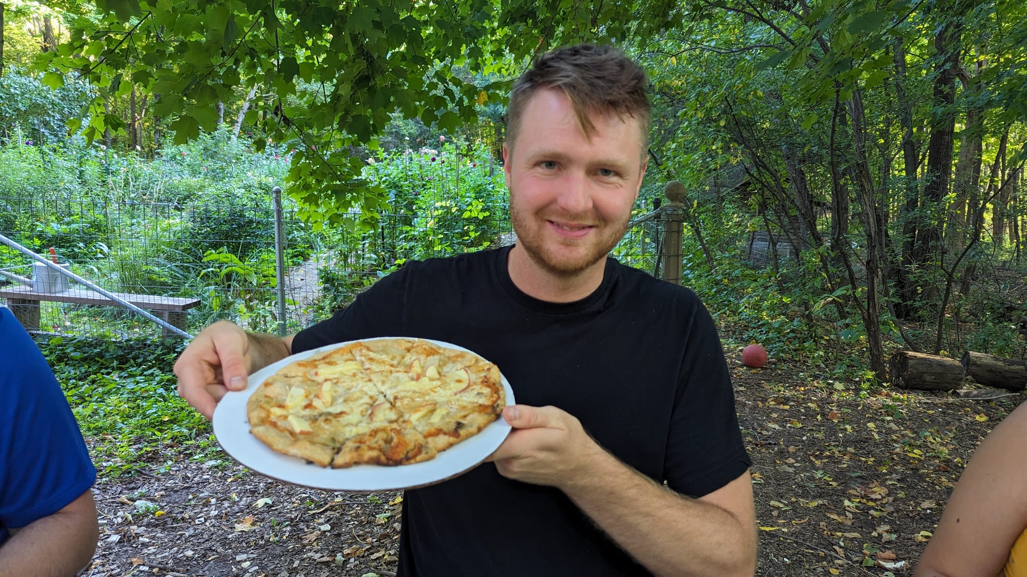 picture of cheese and apple pizza